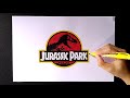 How to draw Jurassic Park logo