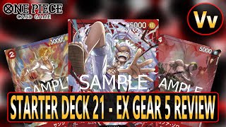 One Piece TCG: Reviewing the New Red Starter Deck, EX -GEAR 5- (ST21) Great Straw Hat Crew Support