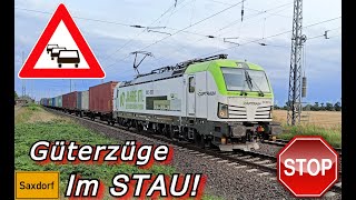 Güterzüge im Stau V4! Stopp \u0026 Go am Blocksignal in der ländlichen Einöde- In Saxdorf platzt der Sack