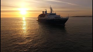 DJI Phantom 3 Advanced - Ocean Adventurer Arrives At Portrush - 6am Drone Flight