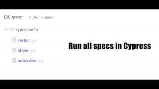Efficiency Unleashed: Running All Specs in Cypress ! #cypress #testautomation