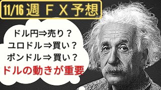 【米ドル円、ユーロドル、ポンドドル】11/16（月） FX今後の見通し | チャート分析