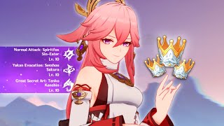 building, triple crowning and maxing out yae miko | perfecting my account