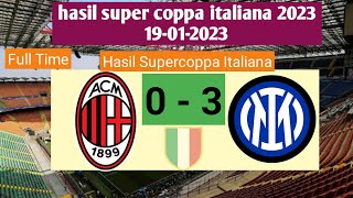 Hasil Super Coppa Italia Tadi Malam - AC Milan vs Intermilan -2023