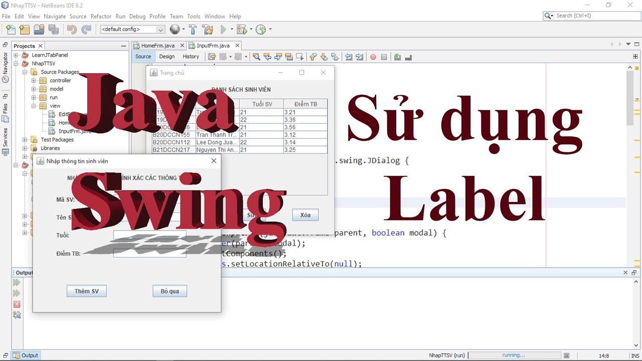 Java Swing 006 Cã Ch Sá Dá Ng Label Nhã N Youtube