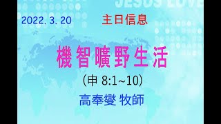 3/20 主日信息 (機智曠野生活, 申命記 8:1~10) (含中文字幕)