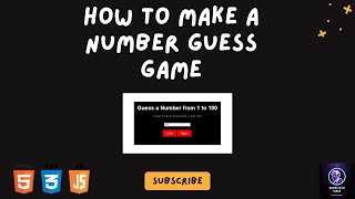 How to Make a Number Guessing Game with HTML, CSS & JavaScript | JavaScript Tutorial