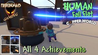 Human Fall Flat COPPER WORLD Level - Full Walkthrough - All 4 Achievements / Trophies | Free Level