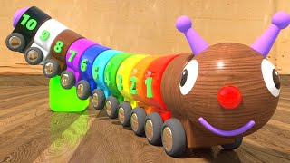 Learning Numbers & Colors for Children with Wooden Caterpillar Toy | Damamki - Toddlers Educational