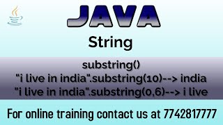 substring method in java | how to get substring in java