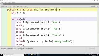 switch in java with bluej