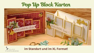 Besondere Kartentechnik /Pop Up Block Karte/ Standart + XL Format  / Golden Greenery /  Stampin' Up!