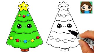How to Draw a Christmas Tree Easy 🎄 New