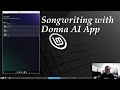 Writing a song with the Donna AI app