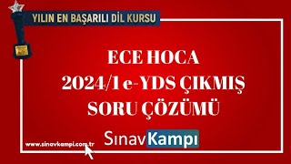 İNGİLİZCE 2024/1 e-YDS ÇIKMIŞ SORU ÇÖZÜMÜ I ECE HOCA