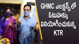 Minister KTR Casts His Vote In GHMC Elections 2020 | Telangana Latest Updates | Mango News