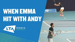 Emma Raducanu and Andy Murray training at the National Tennis Centre