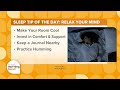 SLEEP TIP OF THE DAY: Relaxing Your Mind