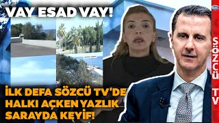 İşte Esad'ın Yazlık Sarayı! İlk Kez Göreceksiniz! Halk Karanlıktayken Sarayın Işıkları Sönmedi