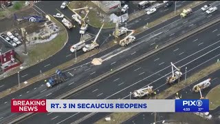 New Jersey Route 3 reopens after downed wires