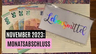 Monatsabschluss November 2023 | Endlich ist der November vorbei | Sparen mit der Umschlagmethode