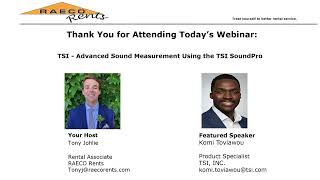 Webinar - Advanced Sound Measurement using the SoundPro with TSI