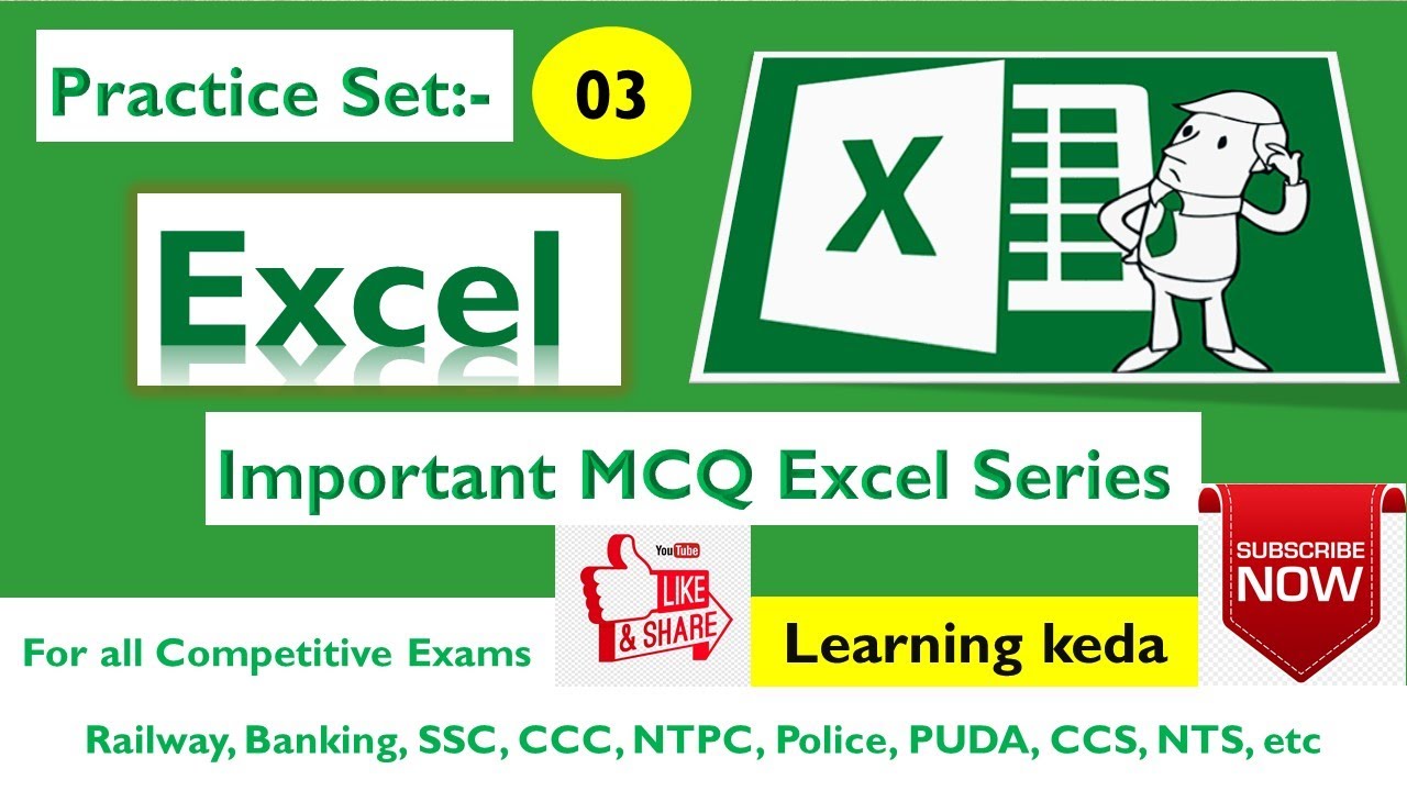 MS Excel MCQ Practice Set-3 | Important MCQ | Excel Question And Answer ...