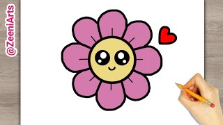 How To Draw A Cute Flower - Easy Step-by-Step