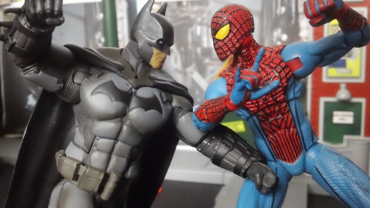 Batman Vs Spider-Man Stop Motion Fight - YouTube