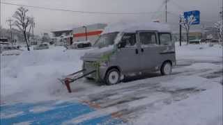 軽トラ 軽自動車 除雪機 スノープラウ 長野市２７センチの積雪　やってみた