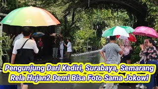 Pengunjung Dari Kediri, Surabaya, Semarang Rela Hujan2 Demi Bisa Foto Sama Jokowi