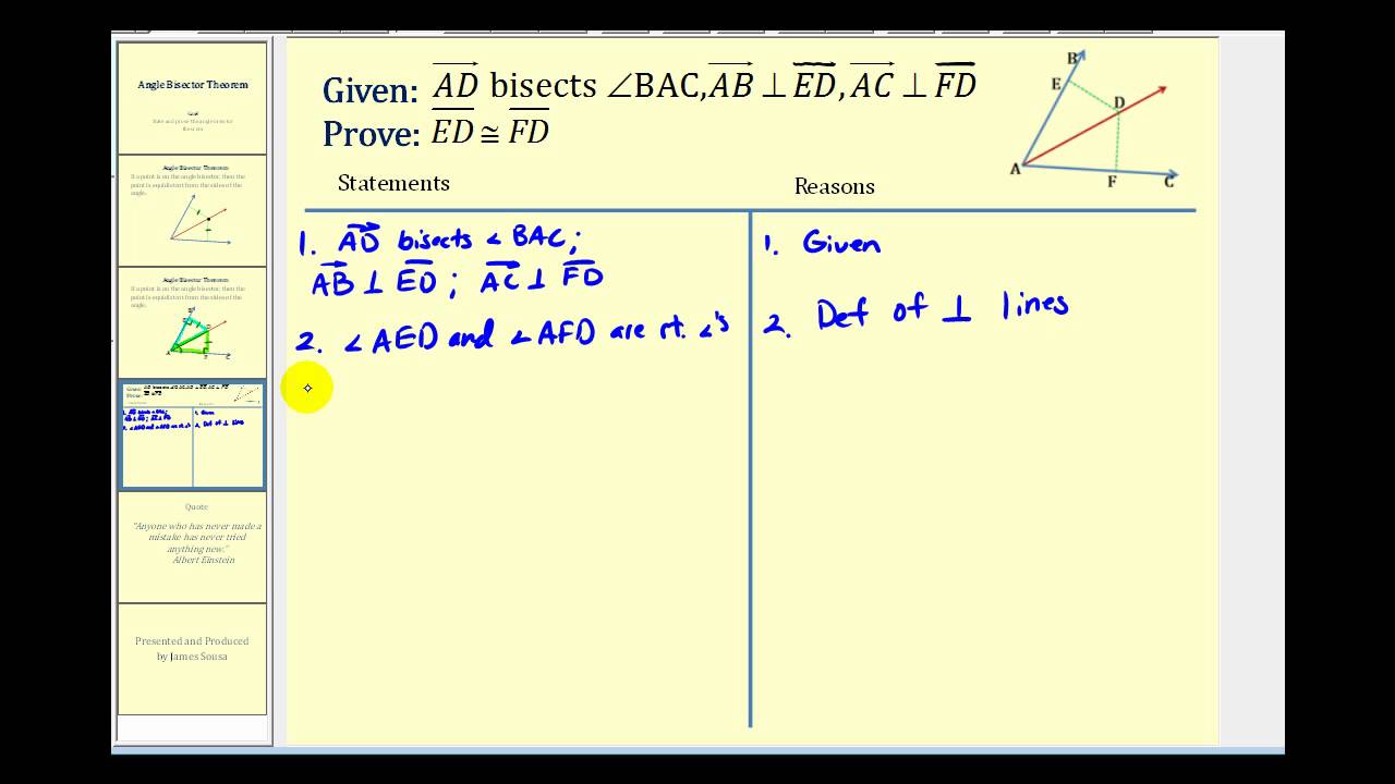 Prove The Angle Bisector Theorem