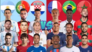 Argentina Portugal Croatia 🆚 Brazil France Morocco 💣Trio Ultimate Comparison 🤙