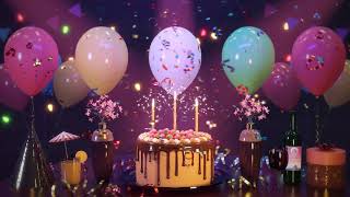 Happy Birthday Song Animation with Cake and Magical Celebration in 4K Long Version