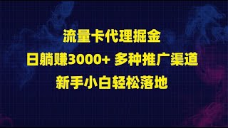 流量卡代理掘金 日躺赚3000+ 多种推广渠道 新手小白轻松落地