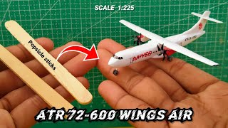How to make a ATR 72-600 WINGS AIR Aircraft Miniature | from ice cream sticks