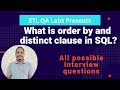 The ORDER BY clause in SQL | distinct keyword in SQL | SQL Interview questions and answers