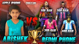 1 IPHONE Vs 4 REDMI [1 Vs 4 ] FREE FIRE SPEED TEST || RUN GAMING TAMIL|| BEST MOBILE FOR FREE FIRE