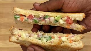 Veg Sandwich Recipe | Vegetable Sandwich | Bread Sandwich Without Cheese | Veg Feast