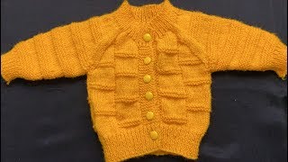 Knitting Easy Baby Sweater for 0 to 3 months baby