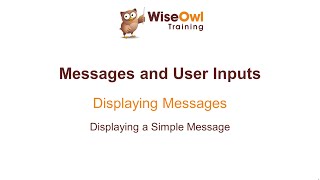 Excel VBA Online Course - 5.1.1 Displaying a Simple Message