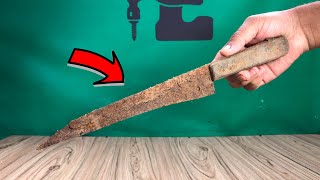 Extremely Rusty German Knife Restoration Video#antique #shorts #easy