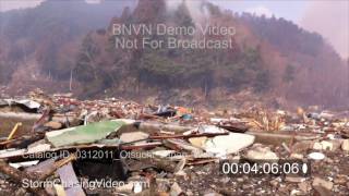 3/12/2011 Stock Footage, Otsuchi Japan, Aftermath Walking Out Through The Ruins