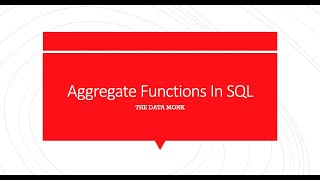 Aggregate functions in SQL | Part 4 | Data Science interview Questions