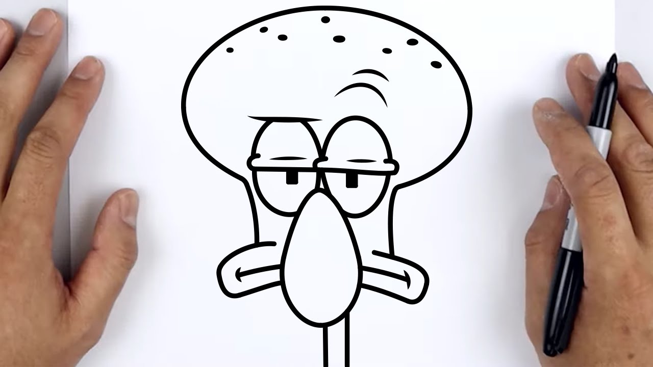 How To Draw Squidward From Spongebob Squarepants Easy Step By Step