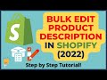 How to bulk edit product description in Shopify