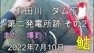 220710 【鮎釣り】有田川 ダム下 第二発電所跡 その2