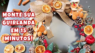 COMO FAZER GUIRLANDA RÚSTICA DE NATAL PARA COZINHA E USAR O ANO TODO