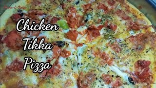 Chicken Tikka Pizza Recipe | How to make Pizza Dough | Sauce | Chicken Tikka #pizza #khanaezaiqa