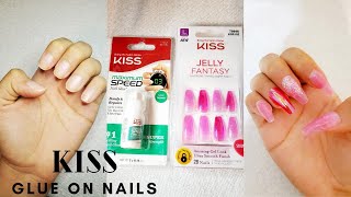 KISS NAILS | GLUE ON NAILS | DIY AT HOME MANICURE!